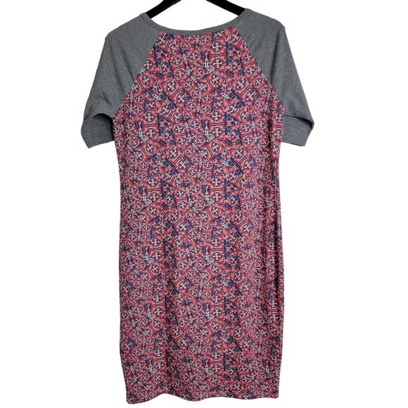 Lu LaRoe Raglan Sleeve T Shirt Dress large Sheath Short Sleeve SZ Large EUC - Picture 3 of 5